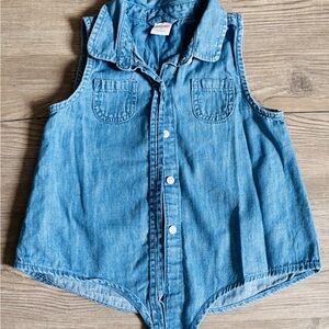 Gymboree Light Blue Denim Shirt with Orange Logo Tag